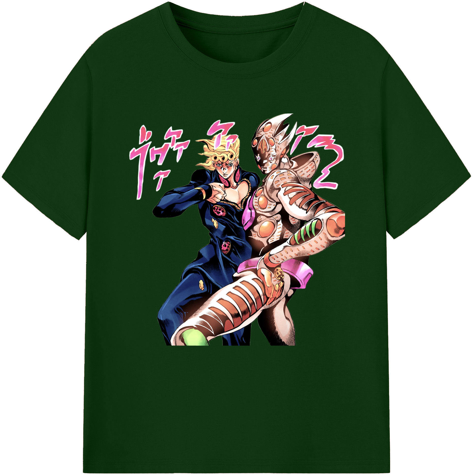 （画像用） ジョジョの奇妙な冒険 ジョルノ?ジョバァーナ JoJo's Bizarre Adventure Giorno Giovanna 綿100％半袖Tシャツ（フロントプリント）